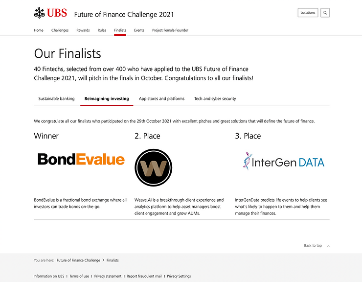 UBS Finalists